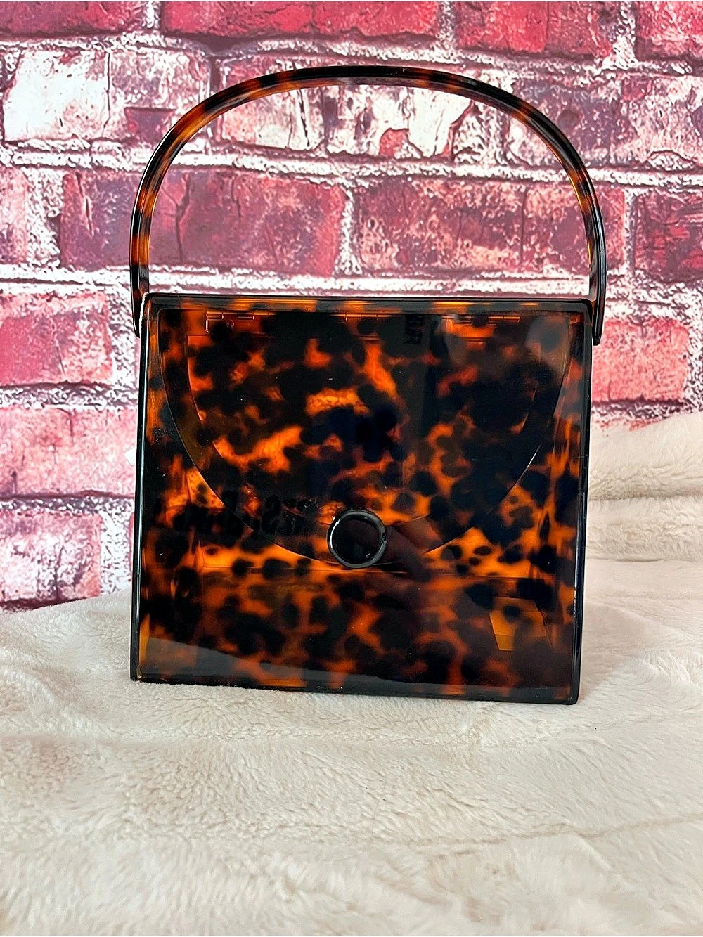 Anthropologie Rae of Light Top Handle Acrylic Bag Tortoise Shell NWT